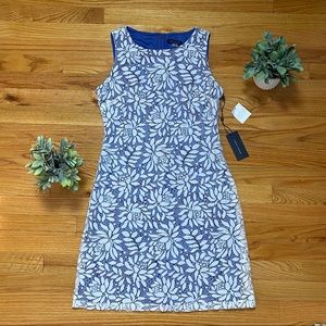 Tommy Hilfiger Blue White Lace Overlay Dress